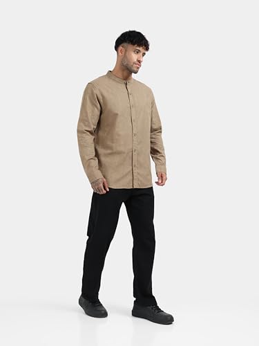 Image of StitchX Men's Full Sleeve Mandarin Collar Jacquard Shirt