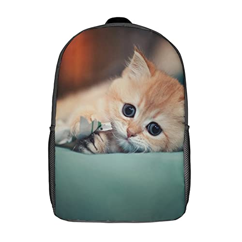 Sac d'école de mode chat grand sac à dos 17 pouces enfants adultes