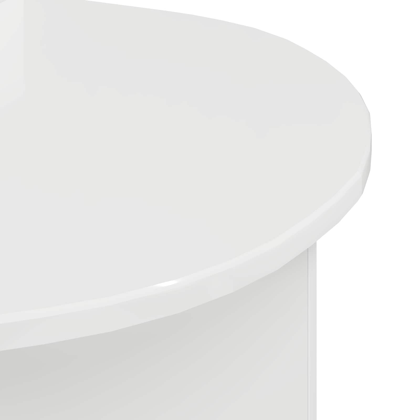 Tavolino da caffè bianco lucido, 100 x 50 x 40 cm, in legno | Moderno tavolo da soggiorno con molto spazio per riviste e decorazioni, ripiano facile da pulire dal design elegante.