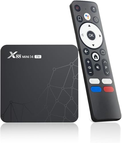 Caja TV Android 14.0, Android TV Box 2GB RAM 16GB ROM RK3518 CPU Quad Core Arm Cortex A53, Android Box Support 2.4/5.0GHz Dual WiFi6 BT5.X 4K 100M Ethernet USB 3.0/2.0 TV Box Android