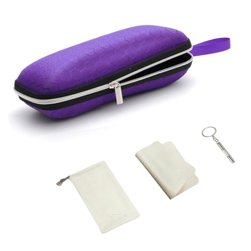 LRZCGB Portable Zipper Eyeglasses Case, Honeycomb Glasses Sunglasses Case Box Protector for Men & Women or Children