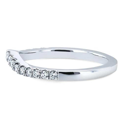 Kobelli Lab Grown Diamond Womens Curved Wedding Band 1/5 CTW 14k White Gold (DEF/VS)4
