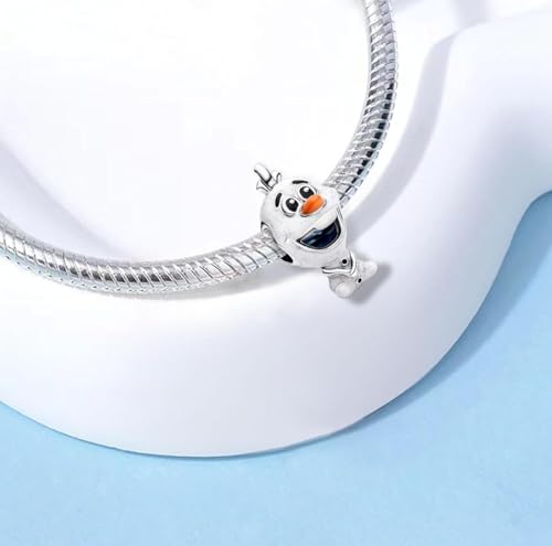 Abalorio muñeco de nieve Frozen de plata para pulseras de abalorios y charms 4