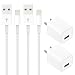 FetchPower USB Wall Charger Adapter Plug with Cable Compatible with iPhone X /8 Plus /7 Plus /6s/6 Plus/6s Plus/5/5s/5c/XS/XR/XS Max, iPods and iPads (4 Pack)
