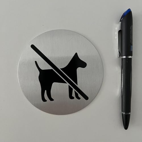 LEIASA | Selbstklebendes „Keine Hunde erlaubt“-Schild - Dicke 0,6 mm - Durchmesser Ø 100 mm - Aluminium -Beschilderung - „Keine Hunde erlaubt“-Signal - (Verbotsschild für Hunde)