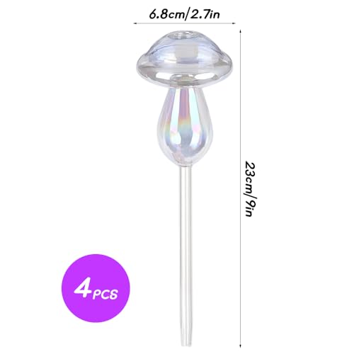 Dhqkqg Plant Watering Globes, 4 Pcs Rainbow Gradient Color Self Watering Globes, Glass Plant Watering Devices - Image 2