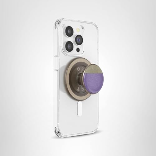 Image of PopSockets Phone Grip with Expanding Kickstand, Compatible with MagSafe, Adapter Ring for MagSafe Included, Wireless Charging Compatible - Stoneware Lavender