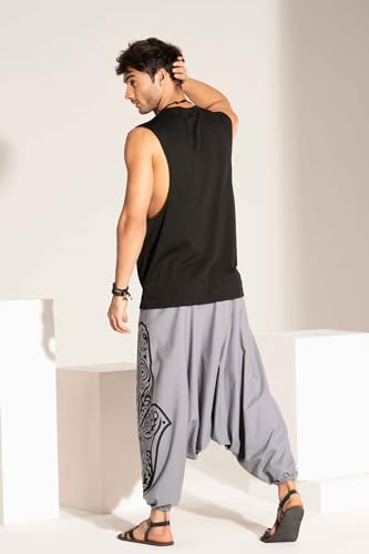Image of The Veshti Company Printed Harem Pants for Men's Cotton Hippie Style Baggy Boho Yoga Pajama Pant with Pocket