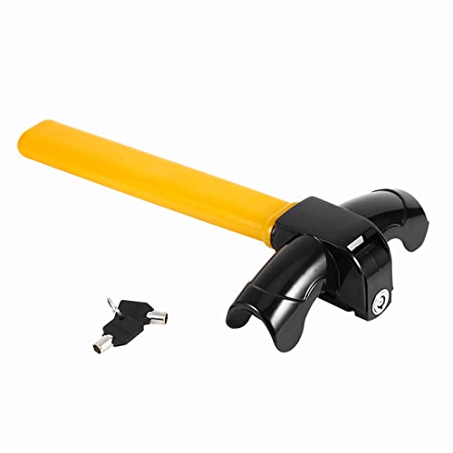 OVAQUIXI Cerradura del Volante del Automóvil Cerradura de Seguridad Antirrobo, Aleación de Aluminio Resistente y Construcción de Acero con Llave a Prueba de Golpes, Evita que el Volante Gire para un