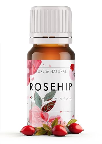 Image of Esslux USDA Organic Rosehip Oil for Face - 100% Pure & Vegan Rosehip Seed Oil Organic Cold Pressed Unrefined - Therapeutic Grade Rose Hip Oil Face Oil for Skin, Hair & Body 10ml