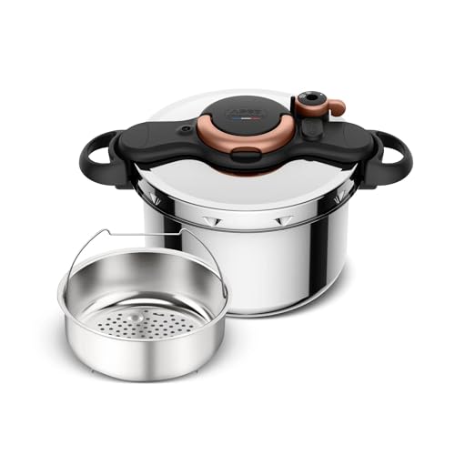 SEB Clipso Minut’ Easy+, Cocotte-minute 6 L, 4/6 personnes, Cuisson rapide, Fabrication française, Ouverture à une main, P4620729