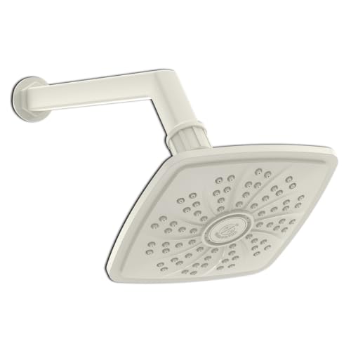 Image of RN PTMT Superior Plastic Overhead Shower with 12 inch Shower Arm (White) | Shower Size: 13X13cm | RainFall Shower RNPTS01A11