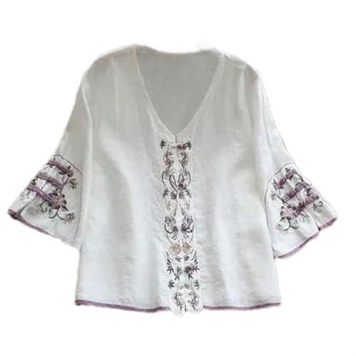 Cheongsam haut femme coton lin chemisier asiatique costume Tang vintage t-shirt