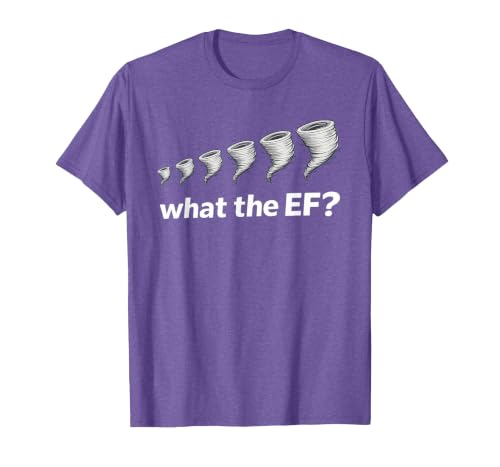 What the EF Scale? Tornado Storm Chaser Meteorology Humor T-Shirt, Men, Purple Heather, 3X-Large