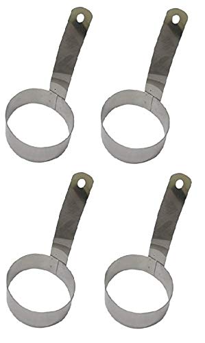 Dynore Stainless Steel 4 Round Egg/Pancake Ring with Handle