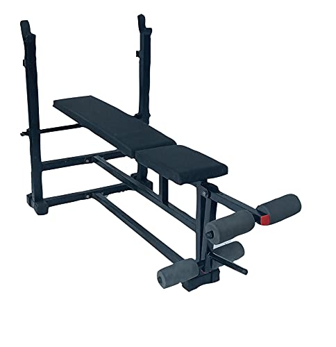 Image of SPIRO Heavy Duty 3in1 Double Support (Incline /Decline /Flat) Weightlifting Bench with Leg Curl /Utility Exercise Bench for Weight Strength Training &Home Gym