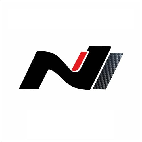 P048 | Heck Emblem Cover N-Performance Kofferraumdeckel 2er-Set Aufkleber | Oracal | Car Styling | Dekorset (V3 Schwarz Glanz/Carbon/Rot)