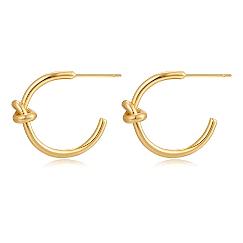 Knot Hoop Earrings for Women C Hoop Earrings Statement Lightweight Trendy Open Hoops Fashion Jewelry