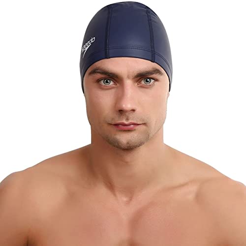 Speedo Polyester Unisex Swimming Swim Pool Cap Hat Adult - Navy Blue #TOP1