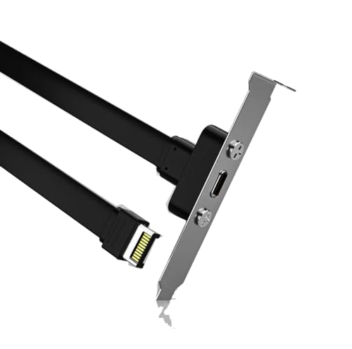 Sintech 20Gbps USB 3.2 USB Type C Back Panel, USB-C Female to 20-pin USB Type-E A-Key Male Extension Cable 30cms with PCIe Bracket
