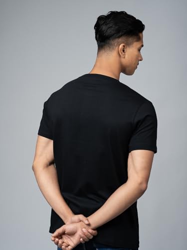 Image of T-Shirt for Men - 100% Cotton Ladakh Motorcycle Rider Half Sleeve Round Neck Graphic Print | Regular & Oversized Fit | 180 /220 GSM | S-5XL | Black, Navy Blue, Olive, Red, White