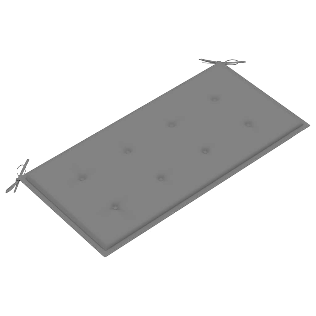 Panca da Giardino 2 Posti in Legno Massello di Teak con Cuscino | Sedile elegante per patio e terrazzo, con comodo cuscino grigio per arredare con stile i tuoi spazi all'aperto.