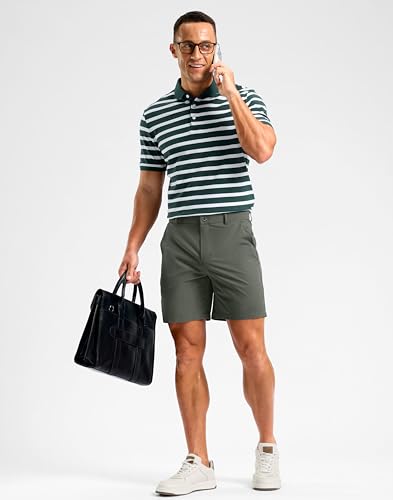 Image of Soothfeel Men's Casual Shorts 5 /7 /9 Inch Golf Dress Shorts for Men Flat Front Work Lightweight Quick Dry with 4 Pockets