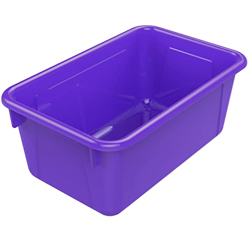 Image of Storex Small Cubby Bins - Plastic Storage Containers for Classroom, 12.2 x 7.8 x 5.1 inches, Class Purple, 5-Pack (62419A05C)