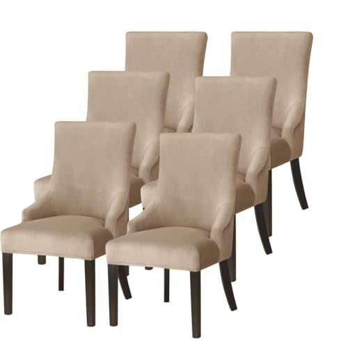 Apexbound Velvet Tufted Wingback Chair Cover Slipcovers-Accent Chair Cover Slipcover With Arm,Reusable Protector Arm Dining Chairfor Dining Room Banquet Home Decor Etc Machine Washable cover