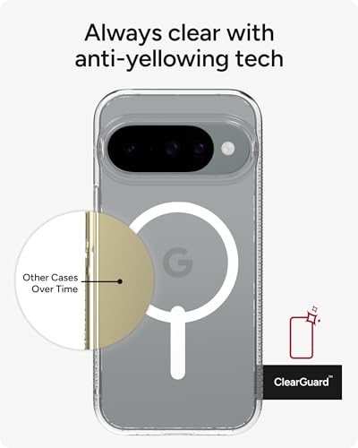 Image of ZAGG Crystal Palace Snap Google Pixel 10 /10 Pro Case - Magnetic Slim Phone Case, Graphene Enhanced, 13ft Drop Protection, Anti-Yellowing, Anti-Scratch, Wireless Charging Compatible, Clear
