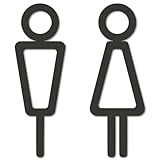 AllBright トイレ サインプレート ピクトサイン ピクトグラム ルームサイン ドアサイン マーク 案内 男女 表示 (デザイン2)