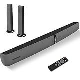 Assistrust Sound Bar for Smart TV,90W Soundbar with Bluetooth/ARC/Optical/AUX Connect, Auto Volume Boost, 3 Customizable Equalizer Modes, 2 in 1 Detachable Soundbar for TV/PC/Gaming/Projectors