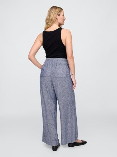 Image of Gap Womens Wide Leg Linen Pull on Pant