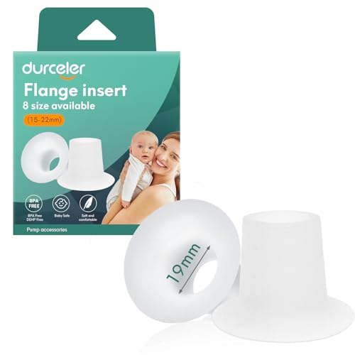 Image of Durceler 19mm Flange Insert Compatible with Momcozy S9 S10 S12 Pro, bluefair BIOBOO, S21, Bellababy, NCVI, kmaier, TSRETE, MomMed, NaNaLazy, NIRGU, Onlyeah, MomWills, Medela, Spectra 24mm Breast Pump
