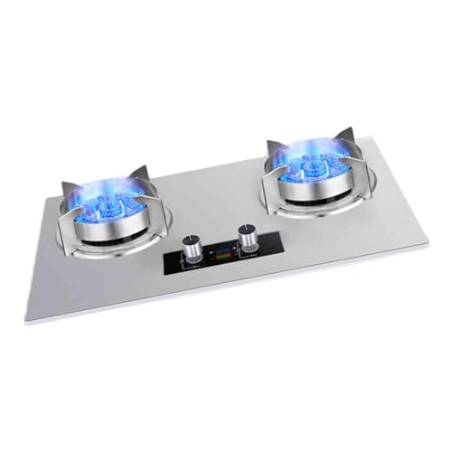 Cocina De Gas 5,2 KW Con Temporizador Y Dos Quemadores, Acero Inoxidable, Sobremesa O Empotrada, For Restaurantes Familiares Puestos Comida(NG)