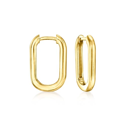 Ross-Simons Italian 18kt Gold Over Sterling Medium Paper Clip Link Hoop Earrings