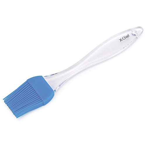 X-Chef Silicone Basting Pastry Brushes for Cooking Baking BBQ, Kitchen Brush for Food Butter Grilling Sauce, Heatproof, Dishwasher Safe Flexible Easy Clean, BPA Free, Set of 4