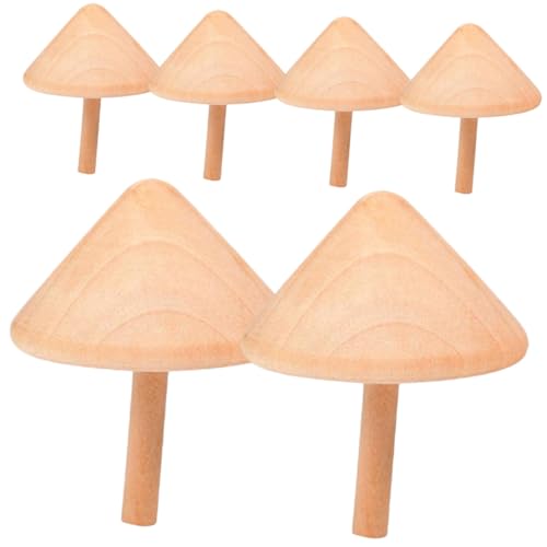 ifundom Peonzas de Madera Maciza 6 Piezas para Manualidades Infantiles, Giroscopios Tradicionales sin Pintar 8 a 12 Años, Juguetes Giroscópicos Educativos para Proyectos Escolares