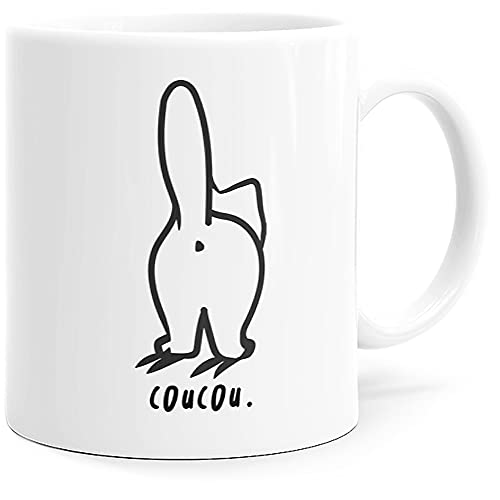 Luigi Collection Mug Humour Coucou Chat Tasse Message drôle Animaux. Idée Cadeau Original pour Amis Couple Amoureux Collègue Frère Sœur pour Anniversaire Noël Dino Mugs le Sourire dès le Réveil.