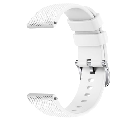 Silicone Watch Bands - Quick Release Waterproof Soft Rubber Replacement Straps with Silver Plated Stainless Steel Buckle 20mm 22mm (White, 22mm)