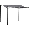 Outsunny 10' x 10' Steel Outdoor Pergola Gazebo, Patio Canopy with Weather-Resistant Fabric and Drainage Holes for Backyard, Deck, Garden, Gray