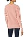 Cable Stitch Women's Puff Sleeve V-Neck Sweater - Lightweight Pleated Blouson Long Sleeve Pullover Top (Small, Rose)