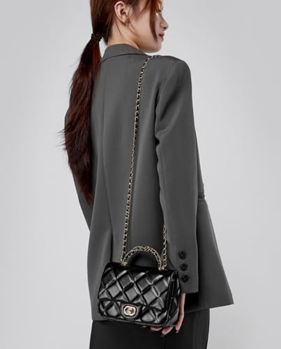 Women's bag women's metal chain diamond checkered handbag versatile one-shoulder crossbody pre-owned women's bag2