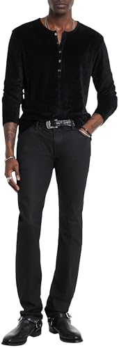 John Varvatos Men's Rosario Henley, Black3