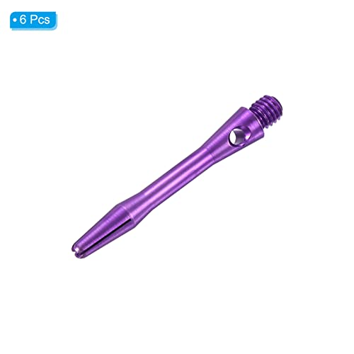 Image of PATIKIL 35mm Aluminum Dart Shafts, Medium 2BA Thread Dart Stems Dart Accessories Throwing Fitting for Steel Tip - 6 Pack (Purple)