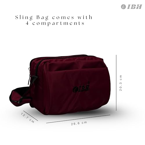 Image of I. B. H IBH Stylish Sling Bag for Men & Women CrossBody small Passport Travel side massanger one strap shoulder bag With Antitheft pocket also Waterproof Durable Adjustable