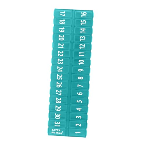 Image of Once-a Day Monthly Pill Organizer Removable Lid for Easy Loading - Large Compartment Pill Box Medications for Entire Month Plus a Compartment for Extra Pills BPA Free