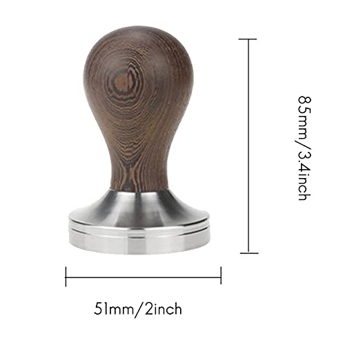 Máquina de café 51mm Espresso Coffee Coffee Tamper Base plana de acero inoxidable Frijol de polvo Pulse Martillo con… - Imagen 3
