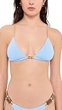 ViX Paula Hermanny Women's Firenze Lesley T-Back Bikini Top, Blue, L