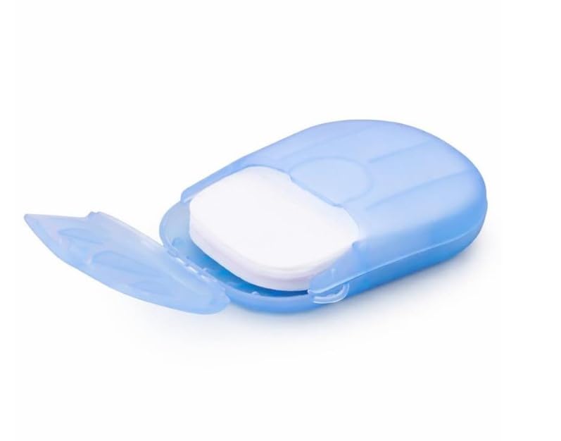disposable travel paper soap strips for handwash – scented mini soap sheets, portable foaming hand washing sheets for travel (pack of 2, 40 sheets)